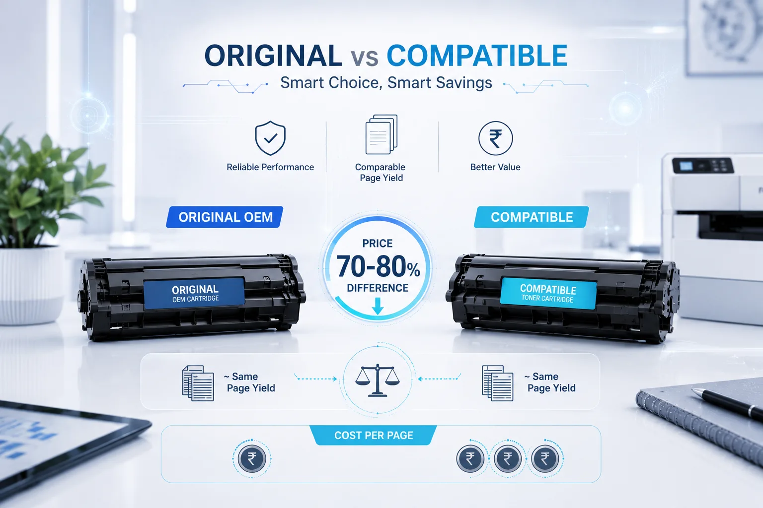 Original या Compatible Cartridge? जब Page Yield लगभग समान हो और कीमत कई गुना अलग हो
