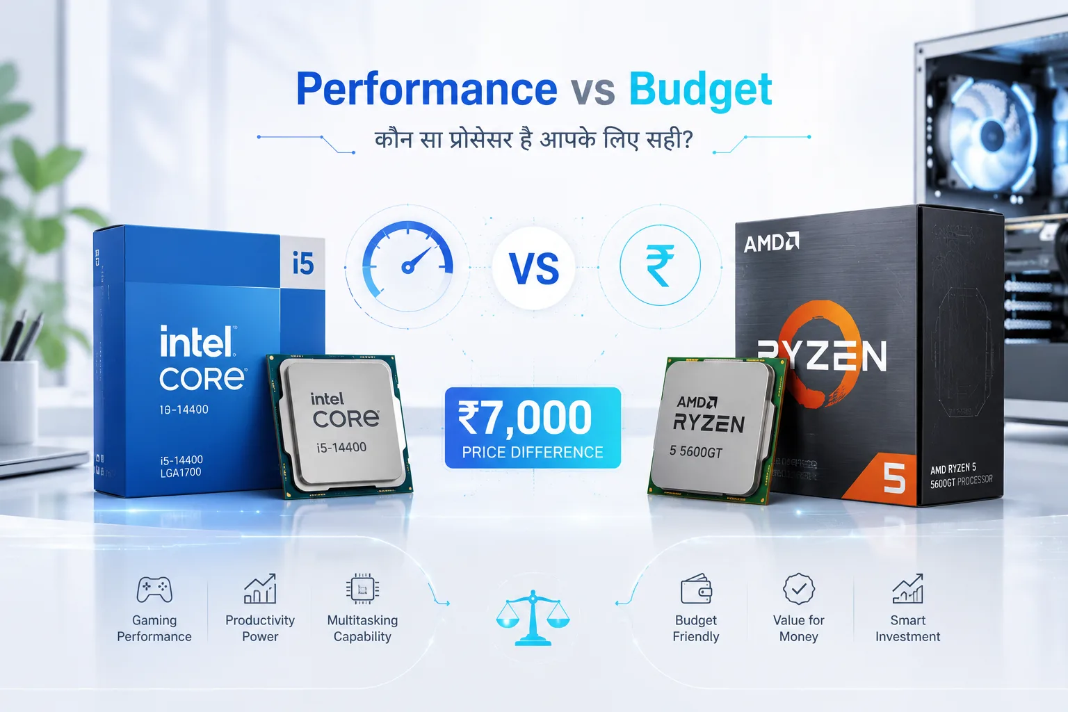 Intel Core i5-14400 vs AMD Ryzen 5 5600GT: ₹7,000 Extra देकर कौन सा Processor लेना सही है?